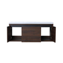 Alora 48-Inch Floating Walnut Bathroom Vanity With Resin Sink Soft Close Doors (SAK62941) - Saksby Wholesale - Storage Space View