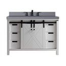 Alora White Bathroom Vanity With Gray Quartz Top And Faucet Set (SAK19470)