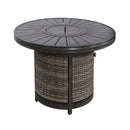 Alora 52-Inch Propane Fire Pit Wicker Table With Aluminum Top (SAK28510) - Saksby Wholesale - Front View
