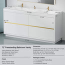 Alora 72-Inch White Freestanding Bathroom Vanity With Sink And Stone Resin Countertop (SAK31520) - Saksby Wholesale - Dimensions