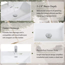 Alora 72-Inch White Freestanding Bathroom Vanity With Sink And Stone Resin Countertop (SAK31520) - Saksby Wholesale - Drainage Details