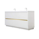 Alora 72-Inch White Freestanding Bathroom Vanity With Sink And Stone Resin Countertop (SAK31520) - Saksby Wholesale - Front Side VIew