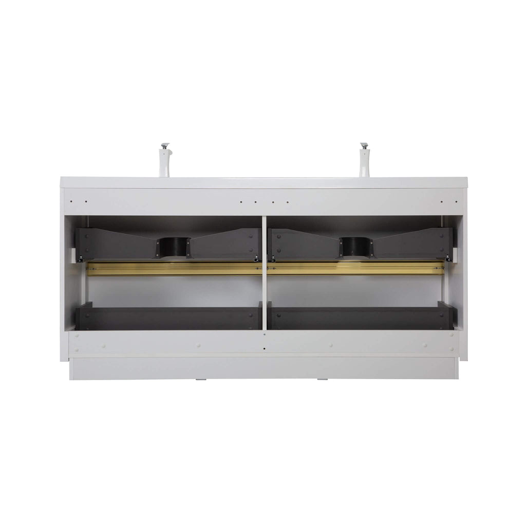 Alora 72-Inch White Freestanding Bathroom Vanity With Sink And Stone Resin Countertop (SAK31520) - Saksby Wholesale - Side View