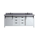 Alora White Bathroom Vanity With Gray Quartz Top And Faucet Set (SAK19470)