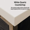 Alora 84-Inch Black Oak Double Bathroom Vanity With White Quartz Top (SAK43761) - Saksby Wholesale - Countertop View