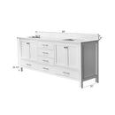 Alora 84-Inch Double Basin Freestanding Bathroom Vanity With Solid Wood Frame (SAK81794) - Saksby Wholesale - Dimensions