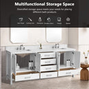 Alora 84-Inch Double Basin Freestanding Bathroom Vanity With Solid Wood Frame (SAK81794) - Saksby Wholesale - Multifunction Storage Space