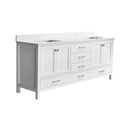 Alora 84-Inch Double Basin Freestanding Bathroom Vanity With Solid Wood Frame (SAK81794) - Saksby Wholesale - Side View