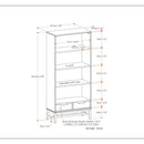 Alora Banting Mid-Century Oak Veneer Bookcase With Adjustable Shelves (SAK35178) - Saksby Wholesale - Dimensions