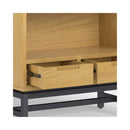 Alora Banting Mid-Century Oak Veneer Bookcase With Adjustable Shelves (SAK35178) - Saksby Wholesale - Drawer View