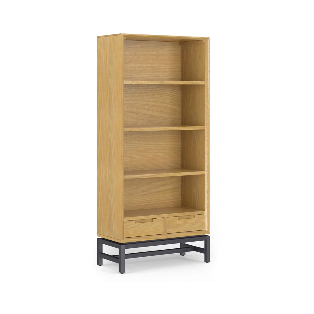 Alora Banting Mid-Century Oak Veneer Bookcase With Adjustable Shelves (SAK35178) - Saksby Wholesale - Front Side View