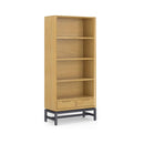 Alora Banting Mid-Century Oak Veneer Bookcase With Adjustable Shelves (SAK35178) - Saksby Wholesale - Front Side View