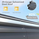 
[20X20FT] Alora Heavy-Duty Extra-Large 2 Car Metal Carport Kit For Cars, Boats, And Trucks (SAK46135) - Saksby Wholesale - 29-gauge Galvanized Steel Roof With UV-Resistant And Rust-Resistant Features, Showing A Close-up Of The Roof Panel