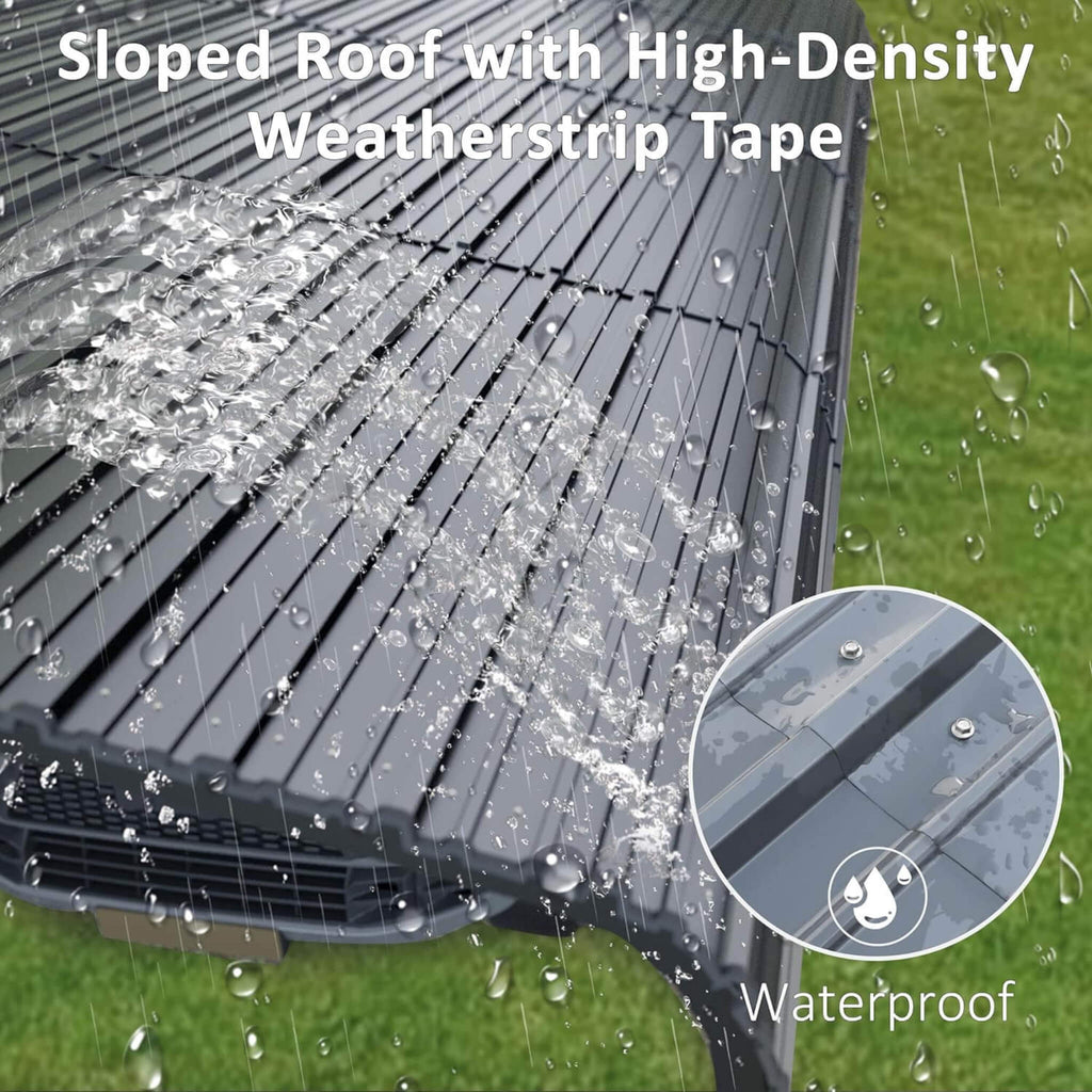 [20X20FT] Alora Heavy-Duty Extra-Large 2 Car Metal Carport Kit For Cars, Boats, And Trucks (SAK46135) - Saksby Wholesale - Sloped Roof With High-density Weatherstrip Tape Being Tested For Waterproofing