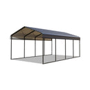 [12x25FT] Heavy Duty Extra Large Multi Vehicle Carport Kit With Galvanized Steel Roof (SAK37514)  - Saksby Wholesale - Front Left View