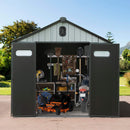 Alora Heavy-Duty Outdoor All-Weather Resin Storage Shed With Lockable Doors, Windows, And Vents (SAK39874) - Saksby Wholesale - Front Open Door View