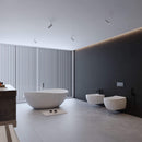 Alora Luxury 63-Inch Matte White Freestanding Soaking Bathtub With Overflow And Pop-Up Drain (SAK56140) - Saksby Wholesale - Bathroom Lifestyle Image