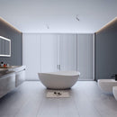 Alora Luxury 63-Inch Matte White Freestanding Soaking Bathtub With Overflow And Pop-Up Drain (SAK56140) - Saksby Wholesale - Bathroom Setup