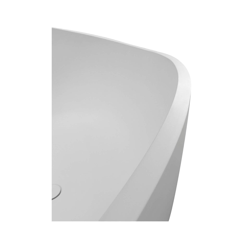 Alora Luxury 63-Inch Matte White Freestanding Soaking Bathtub With Overflow And Pop-Up Drain (SAK56140) - Saksby Wholesale - Design Details