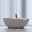 Alora Luxury 63-Inch Matte White Freestanding Soaking Bathtub With Overflow And Pop-Up Drain (SAK56140) - Saksby Wholesale - Lifestyle Image