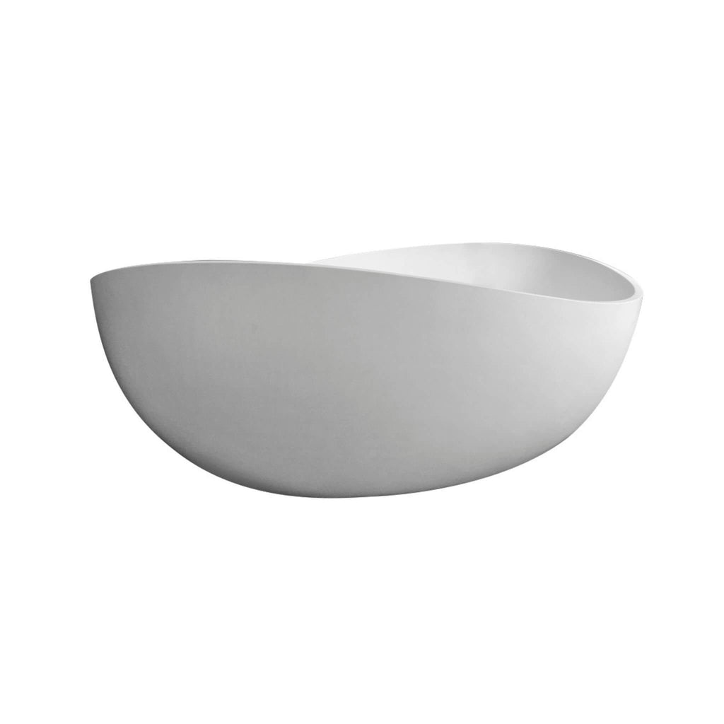 Alora Luxury 63-Inch Matte White Freestanding Soaking Bathtub With Overflow And Pop-Up Drain (SAK56140) - Saksby Wholesale - Shape Details