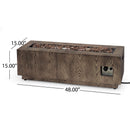 Alora Modern 50K BTU Outdoor Rectangular Propane Gas Fire Pit With Lava Rocks, 48 Inch (SAK82521) - Saksby Wholesale - Dimensions