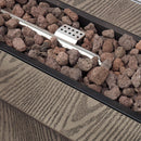 Alora Modern 50K BTU Outdoor Rectangular Propane Gas Fire Pit With Lava Rocks, 48 Inch (SAK82521) - Saksby Wholesale - Stone Details