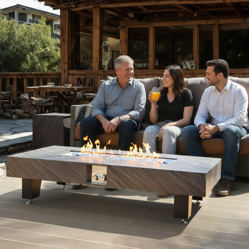 Alora Modern Outdoor Propane Fire Pit Table With Waterproof Cover (SAK42628) - Saksby Wholesale - Daylight View
