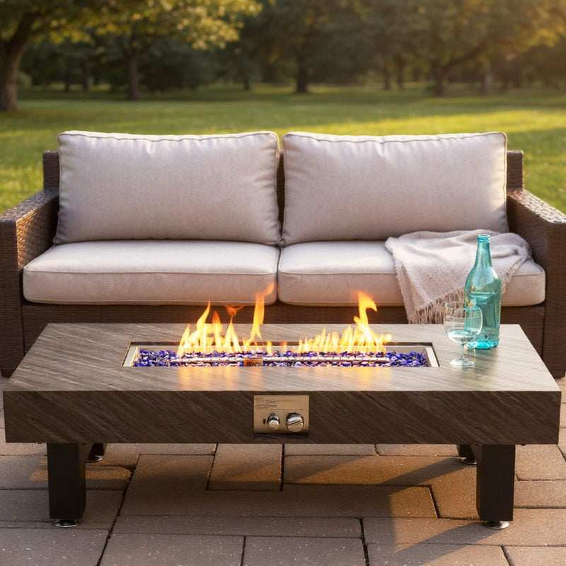 Alora Modern Outdoor Propane Fire Pit Table With Waterproof Cover (SAK42628) - Saksby Wholesale - Outdoor Lifestyle Image