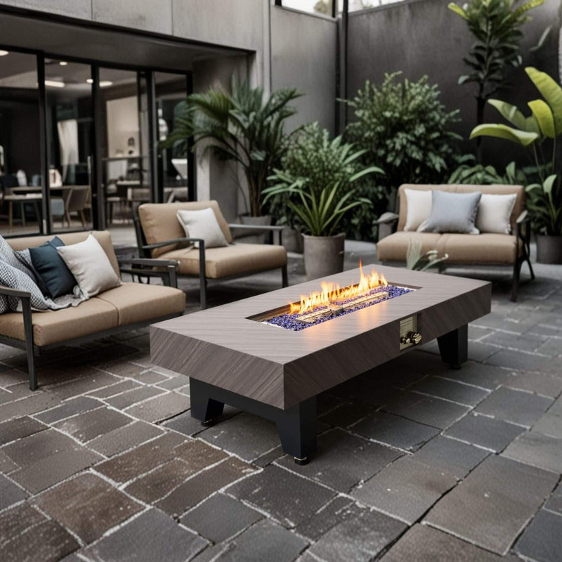 Alora Modern Outdoor Propane Fire Pit Table With Waterproof Cover (SAK42628) - Saksby Wholesale - Patio Setup View