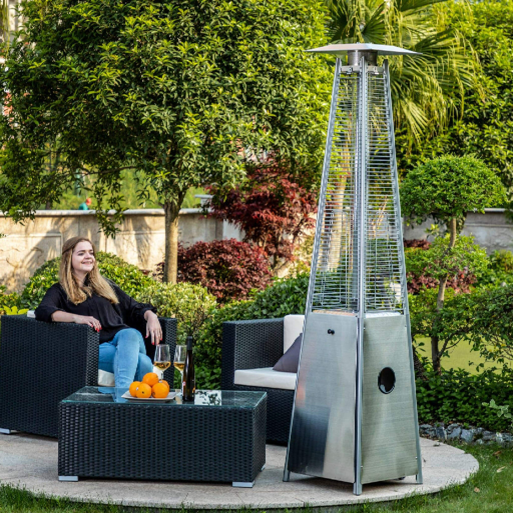 Alora Premium 40K BTU Stainless Steel Quartz Glass Tube Patio Heater (SAK67412) - Saksby Wholesale - Outdoor View