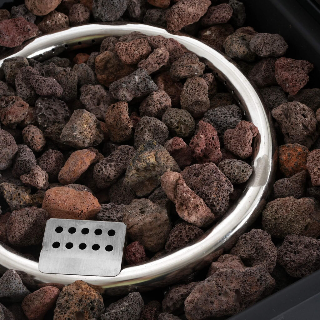 Alora Premium 50K BTU Rectangle Outdoor Aluminum Fire Pit Table (SAK70248) - Saksby Wholesale - Rock Details