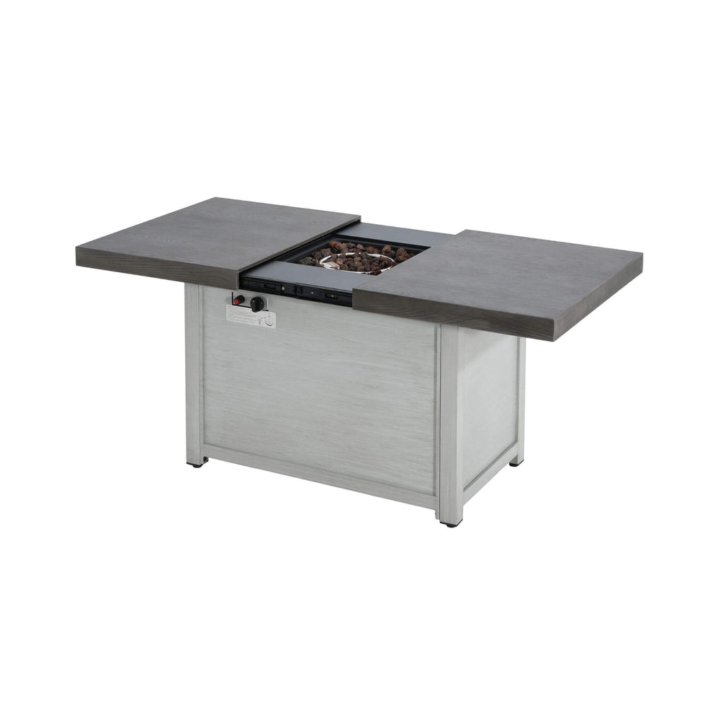 Alora Premium 50K BTU Rectangle Outdoor Aluminum Fire Pit Table (SAK70248) - Saksby Wholesale - Front View Open Table
