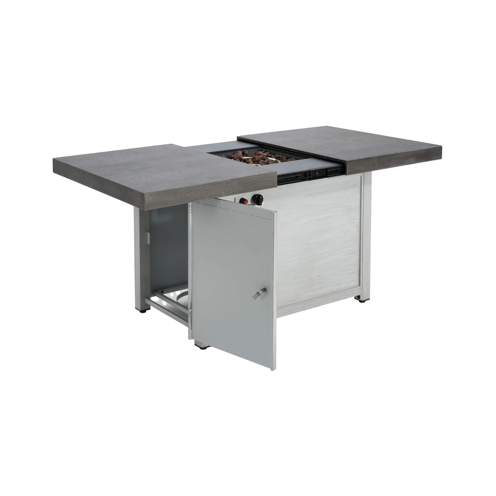 Alora Premium 50K BTU Rectangle Outdoor Aluminum Fire Pit Table (SAK70248) - Saksby Wholesale - Side View