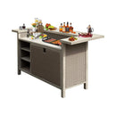 Alora Premium All-Weather Spacious Outdoor Patio Bar Table With Aluminum Frame (SAK51876) - Saksby Wholesale - Front Left View