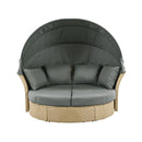 Alora Premium Outdoor Garden Wicker Rattan Patio Daybed With Retractable Canopy (SAK43581) - Saksby Wholesale - Front View