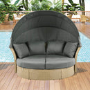 Alora Premium Outdoor Garden Wicker Rattan Patio Daybed With Retractable Canopy (SAK43581) - Saksby Wholesale - Lifestyle Image