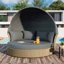 Alora Premium Outdoor Garden Wicker Rattan Patio Daybed With Retractable Canopy (SAK43581) - Saksby Wholesale - Poolside Setup