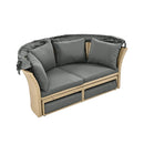 Alora Premium Outdoor Garden Wicker Rattan Patio Daybed With Retractable Canopy (SAK43581) - Saksby Wholesale - Side View Without Canopy