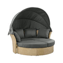 Alora Premium Outdoor Garden Wicker Rattan Patio Daybed With Retractable Canopy (SAK43581) - Saksby Wholesale - Side View