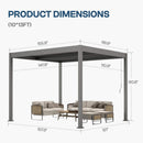 Aluminum Louvered Pergola Kit With Adjustable Roof & Drainage (SAK94316) - Saksby Wholesale - 10X13FT Dimensions