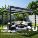 Aluminum Louvered Pergola Kit With Adjustable Roof & Drainage (SAK94316) - Saksby Wholesale - DIY Friendly Design