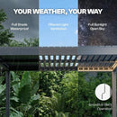 Aluminum Louvered Pergola Kit With Adjustable Roof & Drainage (SAK94316) - Saksby Wholesale - Weather Resistant Feature