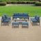 Aluminum Outdoor Furniture Patio Set W/ Cushions, 7PCS