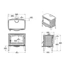 Amantii Lynwood Wood Burning Cast Iron Stove Fireplace [LYNWOOD-W76] (SAK25618) - Saksby Wholesale - Dimensions View