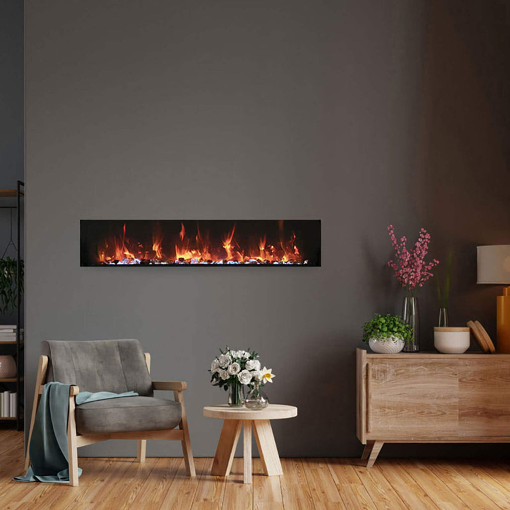 Amantii Panorama BI Extra Slim 60" Smart Electric Fireplace [BI-60-XTRASLIM] SAKSBY - Living Room View