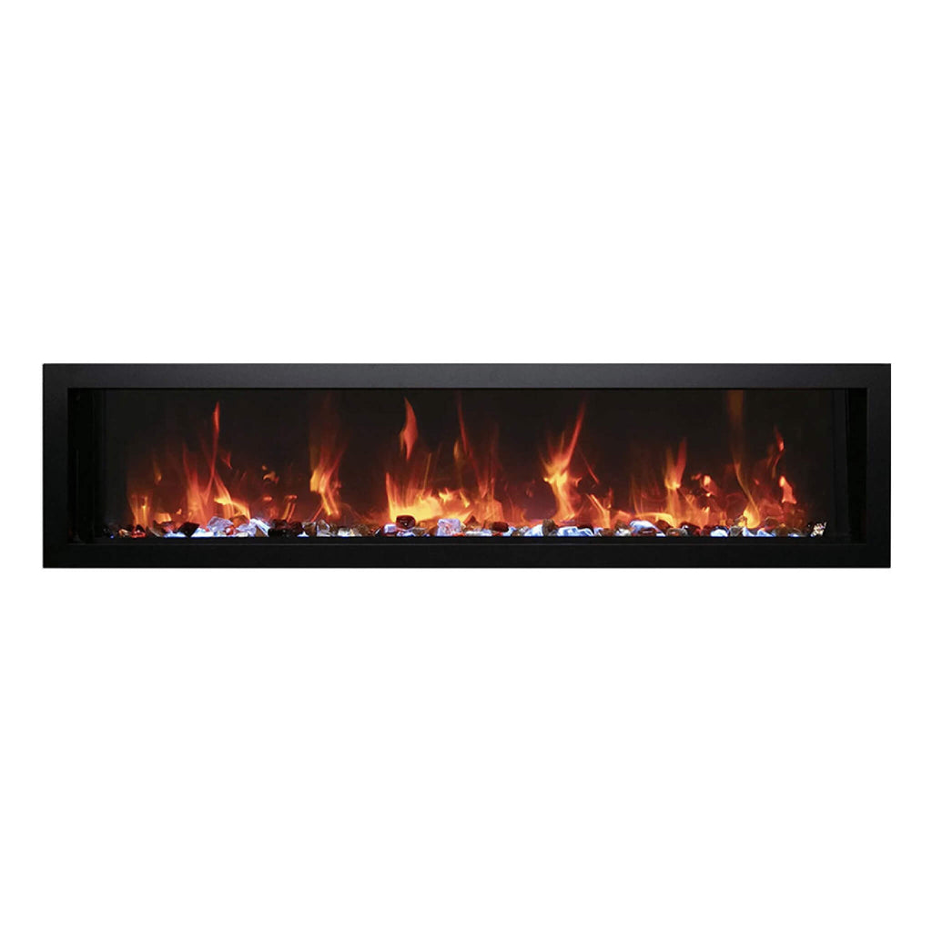 Amantii Panorama BI Extra Slim 60" Smart Electric Fireplace [BI-60-XTRASLIM] (SAK59128) - Saksby Wholesale - Front View With Flames