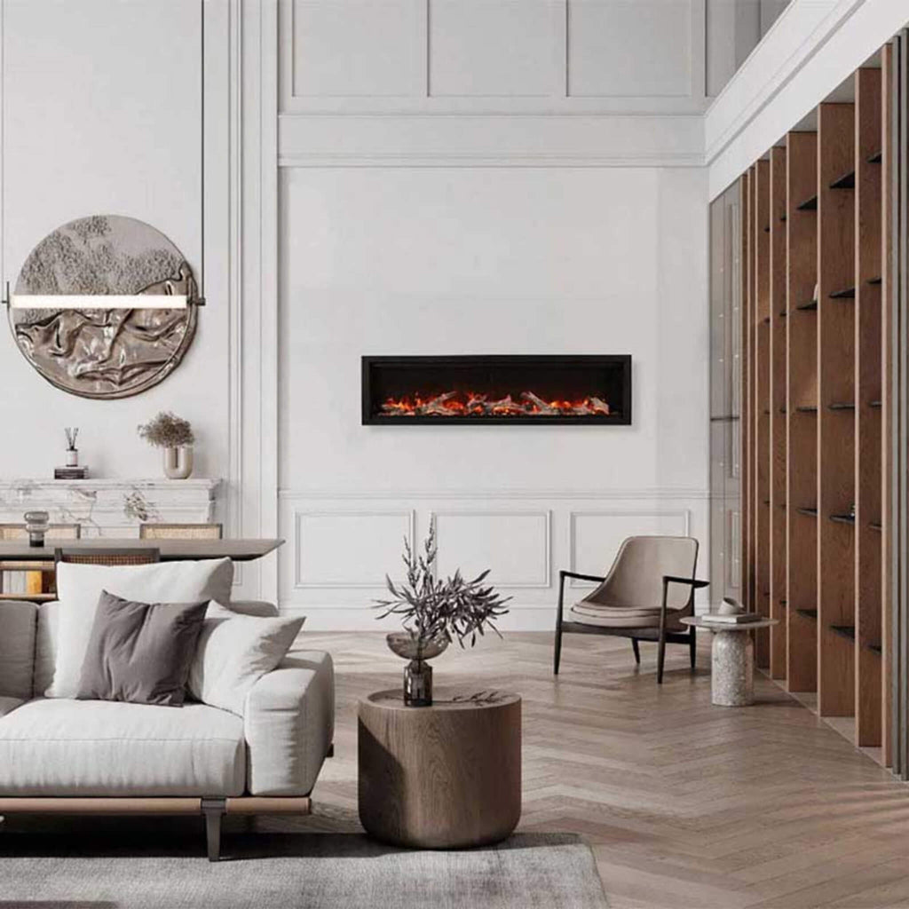 Amantii Symmetry 74" Smart Electric Fireplace With Programmable Timer And Thermostat [SYM-74] (SAK26974) SAKSBY - Living Room View