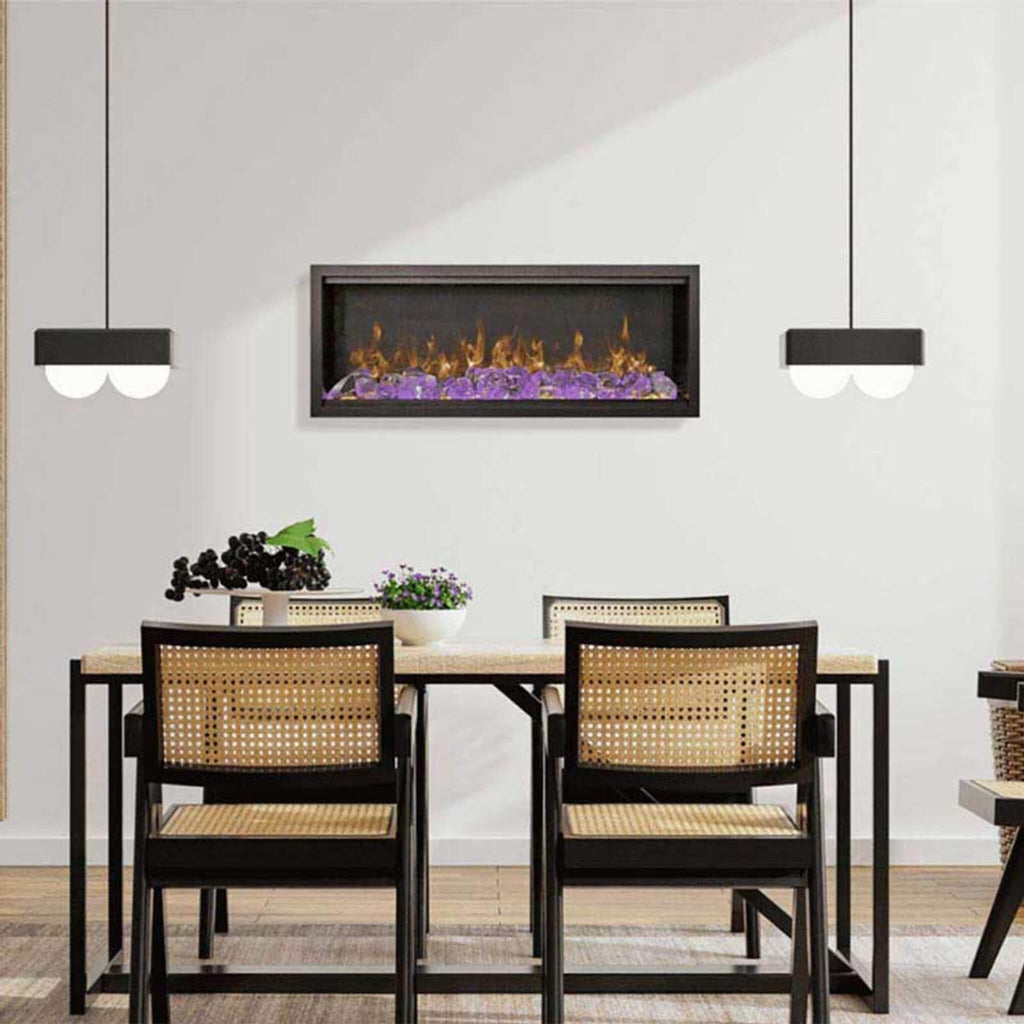 AMANTII SYMMETRY Bespoke XT 60" Smart Electric Fireplace [SYM-60-XT-BESPOKE] (SAK46298) - Kitchen Area View