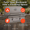 American Outdoor Grill 24NBT-00SP T-Series 2-Burner Built-In Natural Gas Grill, 24" [24NBT-00SP] (SAK58391) - Saksby Wholesale - Features View